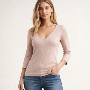 Anthro Michael Stars Gliter 3/4 sleeve top small